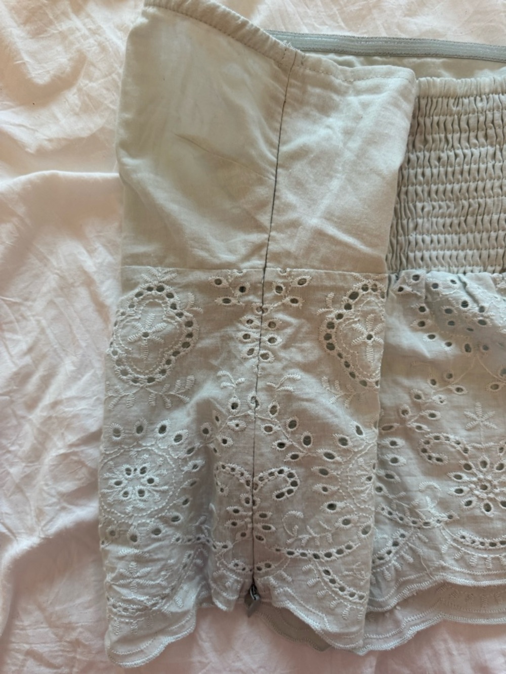 Edikted Mint Eyelet Strapless Tube Top - Picture 3 of 4